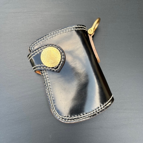 KRYSL GOODS HANDMADE WALLET VZ.47 Horween Shell Cordovan®  BLACK