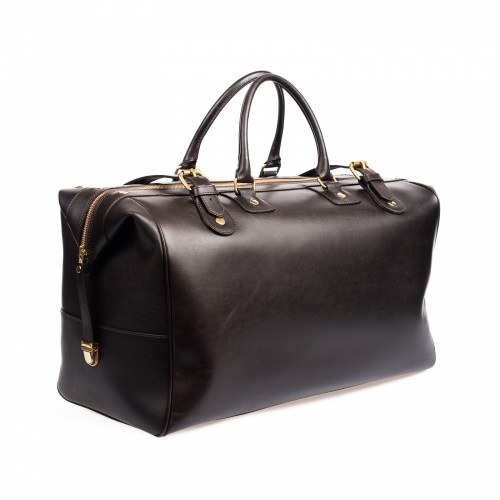 KRYSL GOODS LEATHER DUFFLE BAG DARK BROWN
