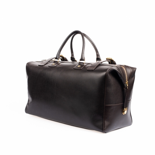KRYSL GOODS LEATHER DUFFLE BAG DARK BROWN