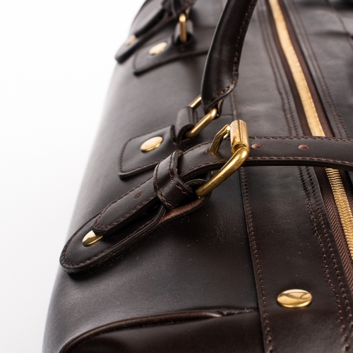 KRYSL GOODS LEATHER DUFFLE BAG DARK BROWN