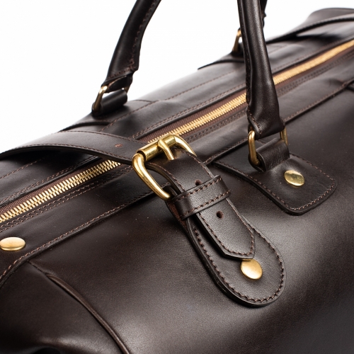 KRYSL GOODS LEATHER DUFFLE BAG DARK BROWN
